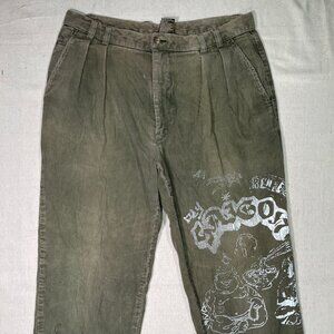 34 inch waist green corduroy pants